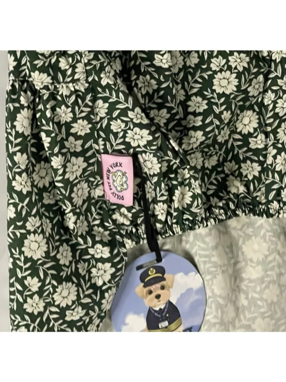 Dolly Pet New York Leafy Bloom Dog Dress Green Floral Lace NWT 13.25 in Est S/M